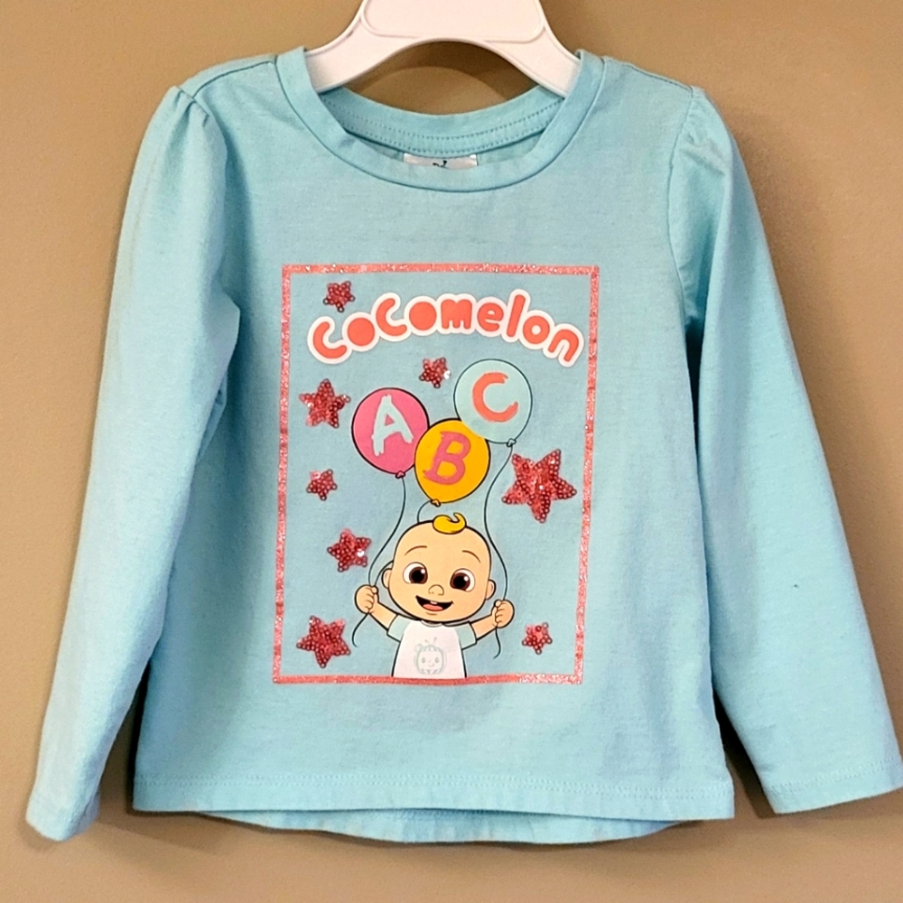 Cocomelon aqua/pink long sleeved tee shirt